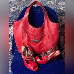 Madden girl Red Heels and Nine West Red Bag Set